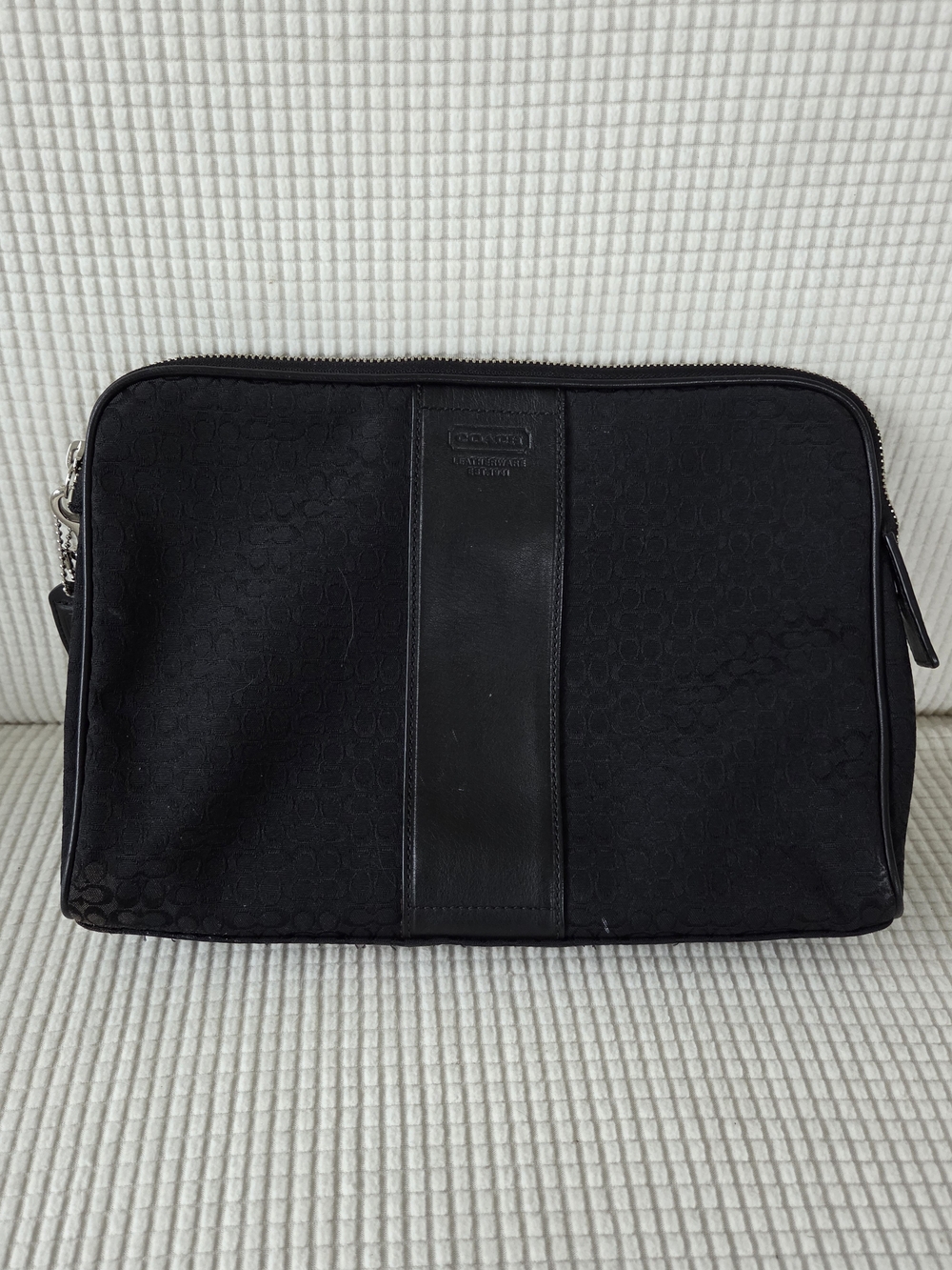 Coach Black Signature C Large Cosmetic Case